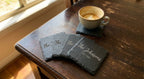 The Homestead personalised slate coaster set with engraved family name