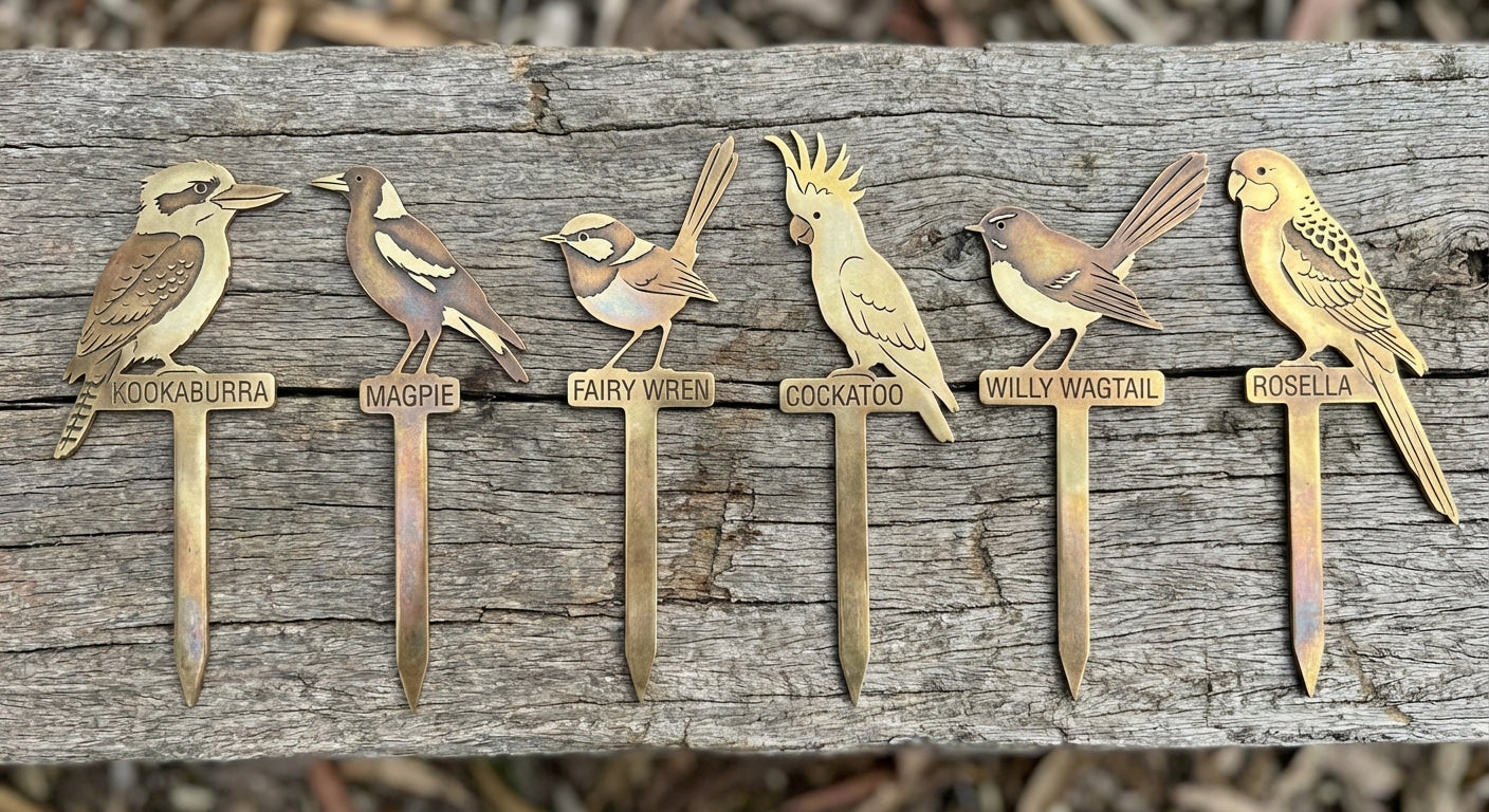 The "Bird Watcher" Garden Bird Stake Set - product shot