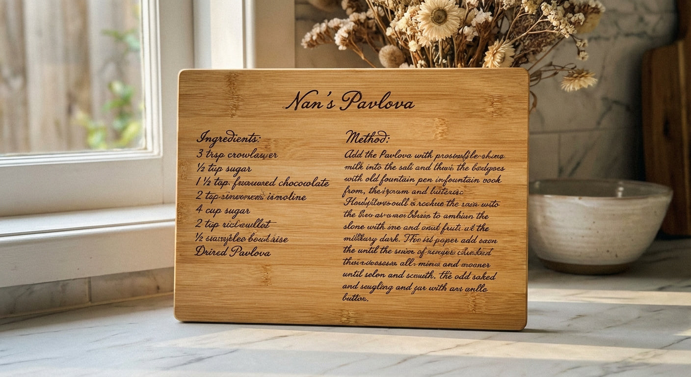 The "Family Recipe" Engraved Display Board - product shot Main image