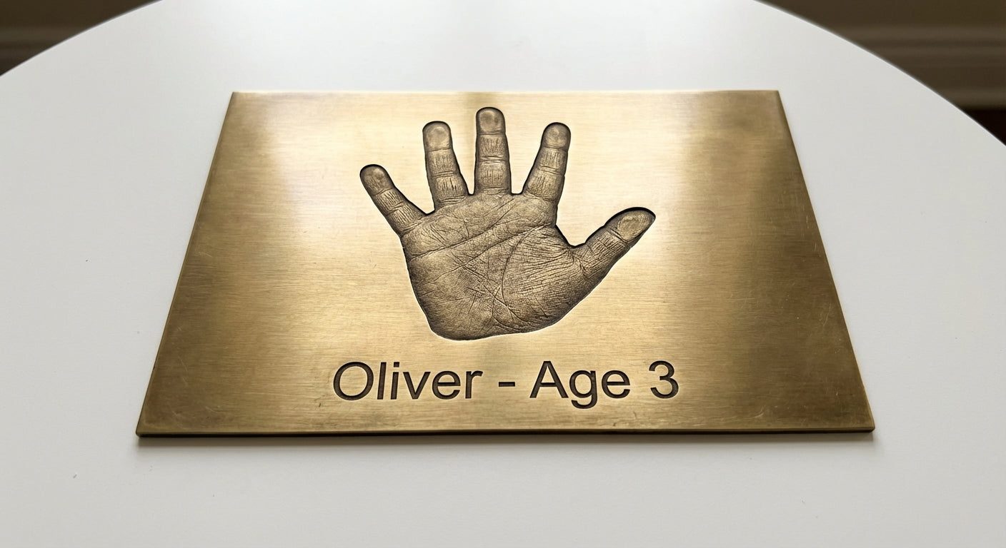 The "Handprint" Grandchild Keepsake Plaque - product shot Main image