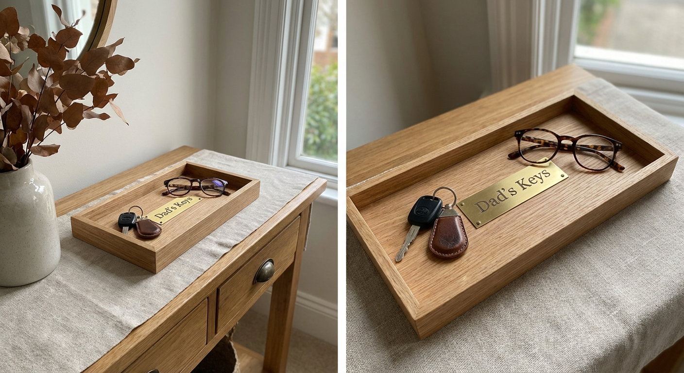 The "Never Lost" Personalised Key Tray - product shot Main image