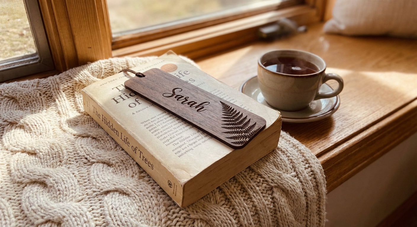 The "Page Turner" Personalised Wooden Bookmark Secondary image