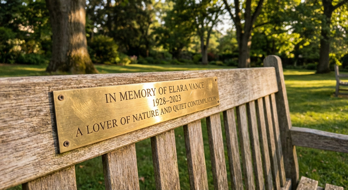 The "Sundowner" Personalised Bench Plaque - lifestyle shot