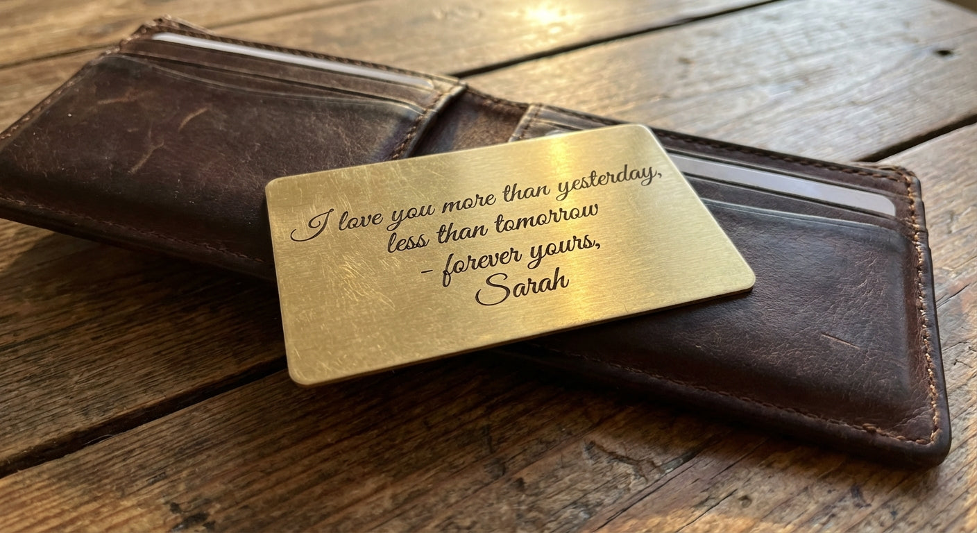 The "Wallet Whisper" Personalised Wallet Card - product shot Main image